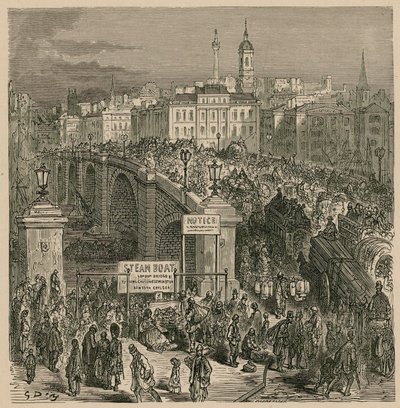 Traffico sul London Bridge da Gustave Dore